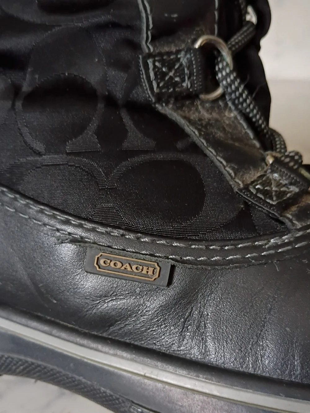 Coach Women's Black Winter Lace-Up Boots